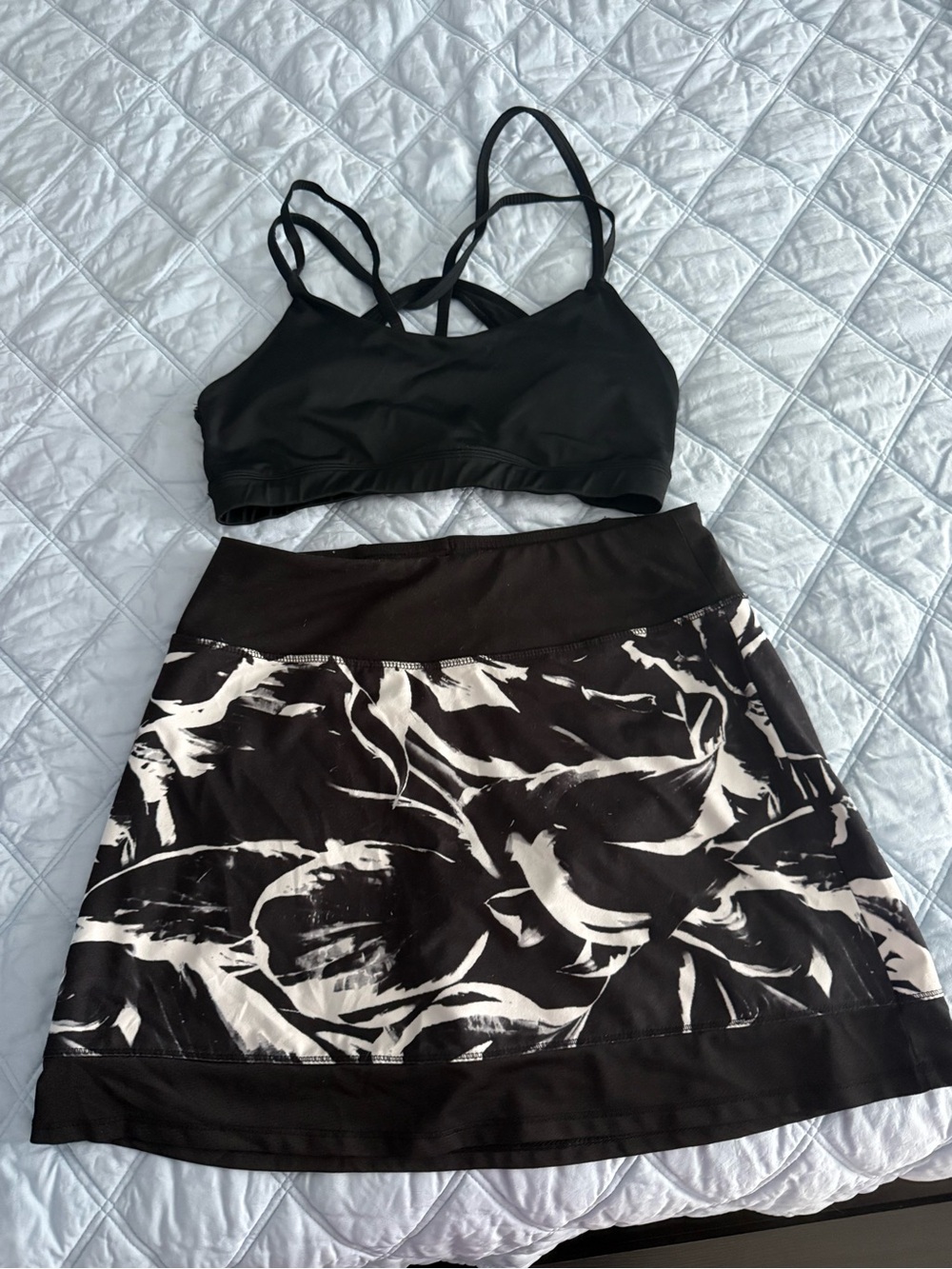 Black Printed Swim Skirt with Built-In Lining - Women